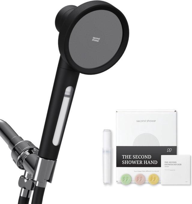 Main image of SecondShower Clinically Proven Filtered Shower Head for Skin Health, High Pressure Handheld with NSF Certified Filtration for Hard Water, Eco Friendly Natural Vitamin C Shower Filter (Matte Black)