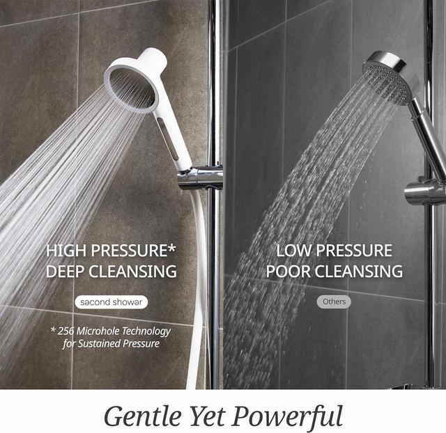 Alt view image 6 of 7 - SecondShower Clinically Proven Filtered Shower Head for Skin Health, High Pressure Handheld with NSF Certified Filtration for Hard Water, Eco Friendly Natural Vitamin C Shower Filter (Matte Black)