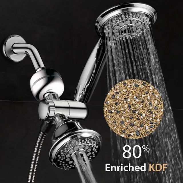 Alt view image 6 of 6 - HOTEL SPA - Shower Heads with Handheld Spray - High Pressure with Shower Filter - 4 Inch Showerhead, 4 Inch Handheld Shower Head - 3-in-1, 30 Setting Shower Heads, Showerspa (Chrome)