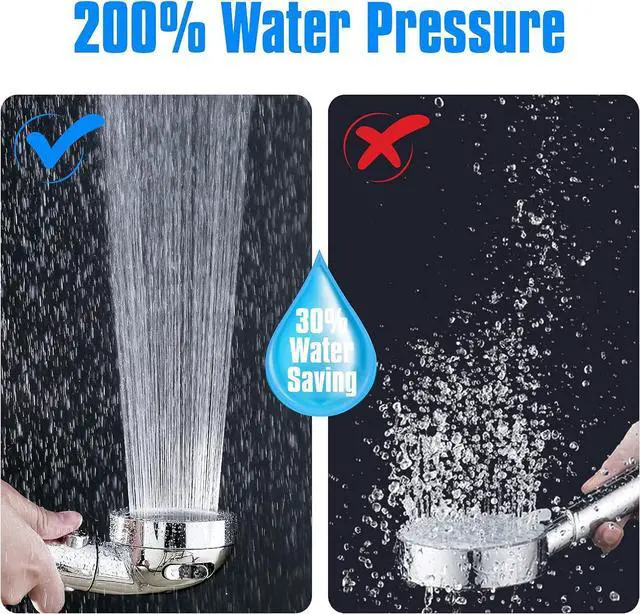 Alt view image 6 of 7 - JONKEAN High Pressure Shower Head with 3 Spray Settings, Water Saving Handheld RV Shower Head with Hose and On Off Switch, Detachable Shower Heads with Hose and Angle-Adjustable Bracket (Chrome)