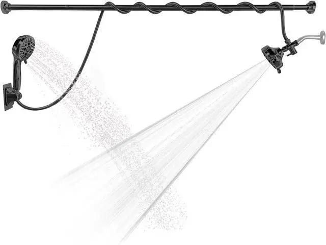 Main image of Double Shower Head, Dual Shower Head for Couples, High Pressure and Adjustable Tandem Shower Head System for Two People