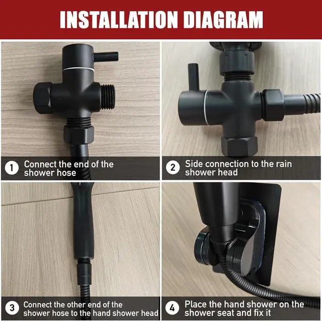 Alt view image 6 of 7 - Double Shower Head, Dual Shower Head for Couples, High Pressure and Adjustable Tandem Shower Head System for Two People