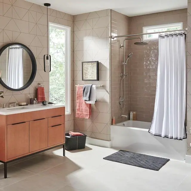 Alt view image 5 of 7 - American Standard 1029072950 Spectra Versa 24-Inch 4-Function Retrofit Shower System with Rain Showerhead, 1.8 GPM, Brushed Nickel