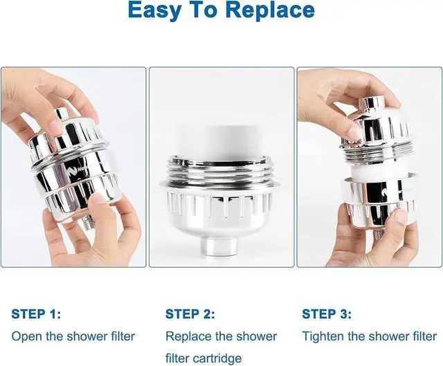 Alt view image 7 of 7 - NearMoon 15 - Stage Replacement Cartridge Universal High Output Shower Filter with VC, Reduce Hard Water, Heavy Metal Impurity, Improve Skin & Hair, Fit Any Similar Filter (4 pack)