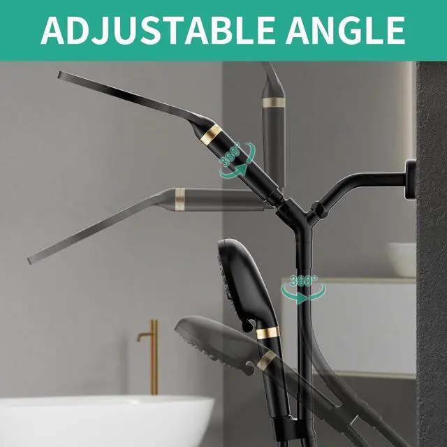 Alt view image 5 of 7 - Filtered Rainfall Shower Head with Handheld Spray Combo, Dual Shower Head Combo High Pressure, Double Sprayer Filter Shower Head with Extra Long Hose & Adjustable Shower Arm (Black)