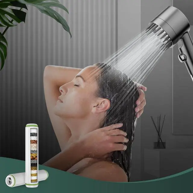 Alt view image 2 of 7 - Shower Filter for Handheld Shower Head, 2 Pack 18 Stage Replacement Filters for Hard Water Remove Chlorine and Harmful Substances
