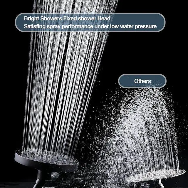 Alt view image 3 of 7 - BRIGHT SHOWERS High Pressure Shower Head, 6 Inch Rain Shower Head, 2 Spray Settings Rainfall Shower Heads, Adjustable Angle Replacement Bathroom Showerhead, Easy Installation Oil Rubbed Bronze