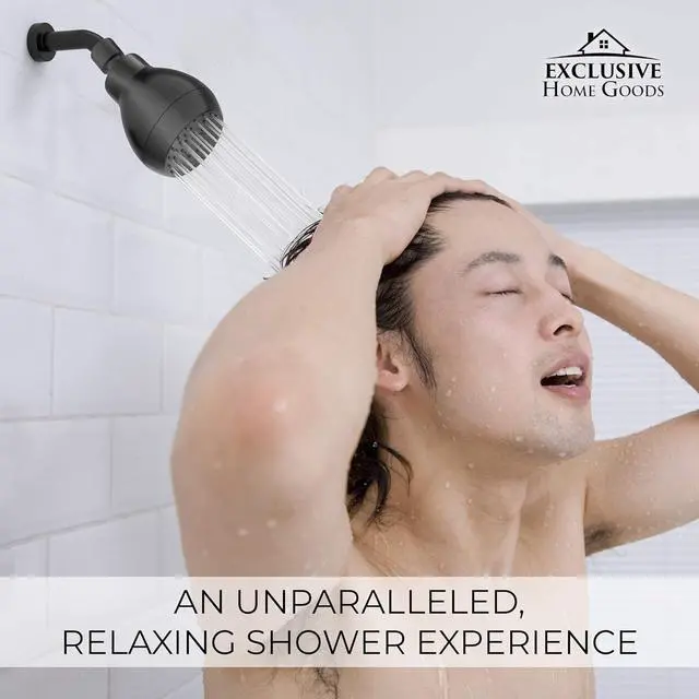 Alt view image 6 of 7 - High Pressure Shower Head Matte Black - Powerful Deluxe Bathroom Showerhead with Strong Spray Stream and Small Silicone Nozzles - Universal Fit Works with High and Low Water Flow Showers-2.5 GPM