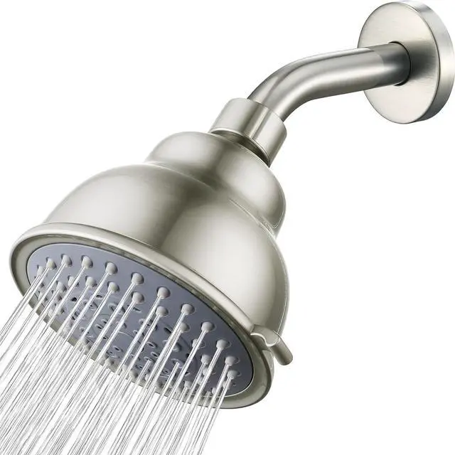Main image of Voolan High Pressure Shower Head with Shower Arm - 5 Function Rain Shower Head - Comfortable Shower Experience Even at Low Water Flow - Brushed Nickel