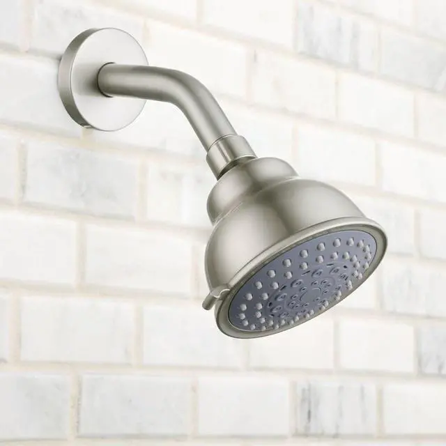 Alt view image 2 of 6 - Voolan High Pressure Shower Head - 4 Inches Rain Showerhead - 5 Spray Settings - Luxury Modern Brushed Nickel Look - Perfect Adjustable Replacement for Bathroom Shower Heads