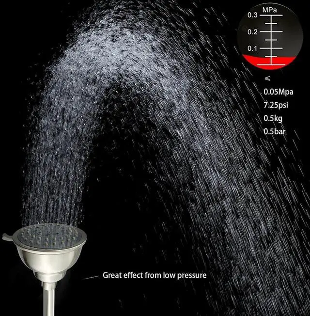 Alt view image 4 of 6 - Voolan High Pressure Shower Head - 4 Inches Rain Showerhead - 5 Spray Settings - Luxury Modern Brushed Nickel Look - Perfect Adjustable Replacement for Bathroom Shower Heads
