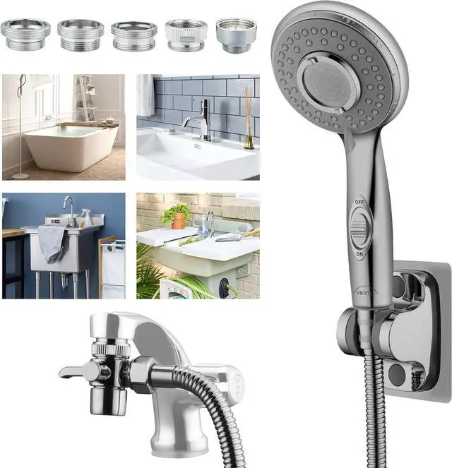 Main image of KLLEYNA Shower Head Sink-Faucet Bathtub-Bathroom-Garden - Hose Sprayer Attachment(5 Adapters) for Hair Washing & Pet Dog Rinse & Baby Bath, ON/OFF Extension for Moen, Kohler, Delta, American Standard