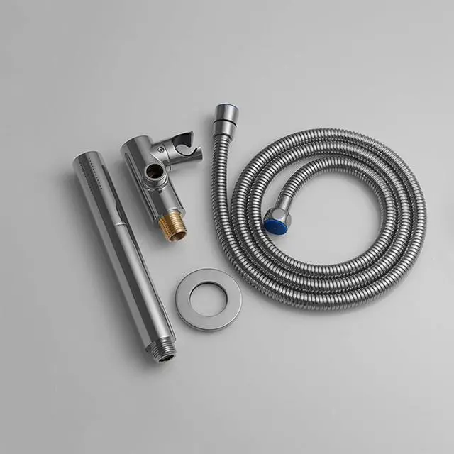 Alt view image 7 of 7 - Chrome Handheld Shower Head Brass 2 In 1 Function High Pressure Hand Shower Wand 7 Inch Hand Held Shower Head High Flow Shower Head Sprayer with 59 Inch Hose, Bracket