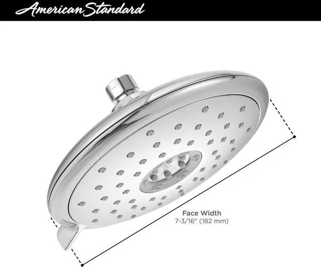 Alt view image 3 of 6 - American Standard 9038074.295 Spectra Fixed 4-Function Adjustable Shower Head 7-inch 1.8 GPM, Brushed Nickel
