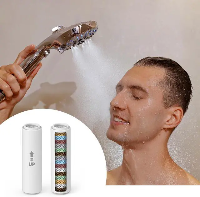 Alt view image 6 of 6 - Pavezo® Shower Filter for Handheld Shower HeadPavezo No.MQWY0012 Pack 15-stage Replacement Filters for Hard Water Reduce Chlorine and Impurities, Glowing Skin & Shimmering Hair