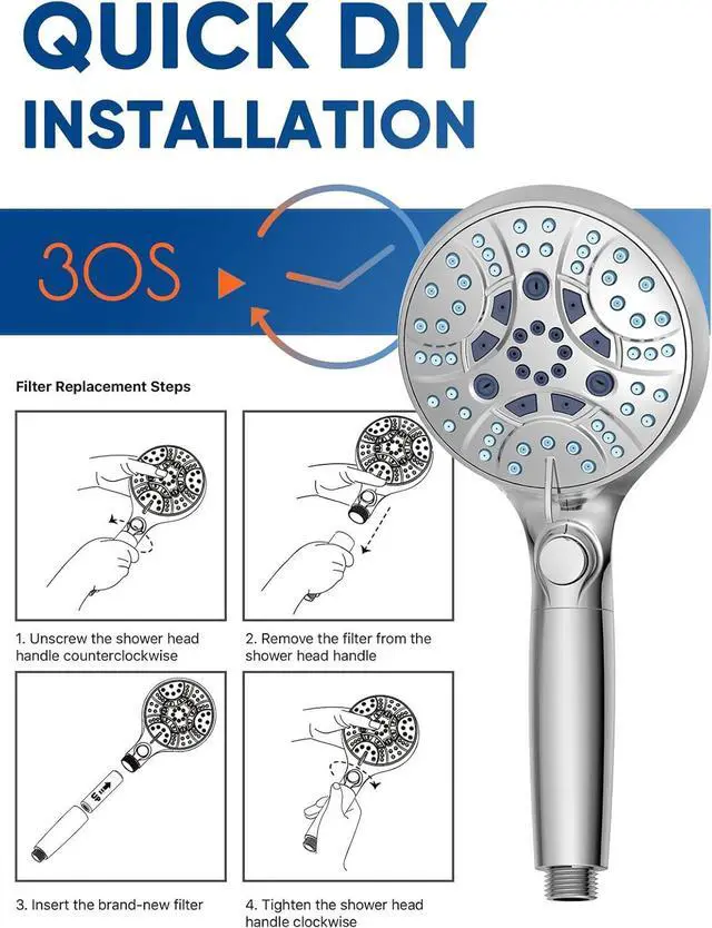 Alt view image 5 of 6 - Pavezo® Shower Filter for Handheld Shower HeadPavezo No.MQWY0012 Pack 15-stage Replacement Filters for Hard Water Reduce Chlorine and Impurities, Glowing Skin & Shimmering Hair