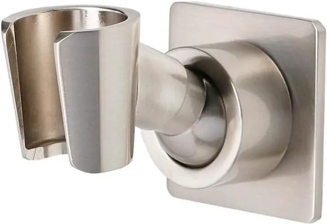 Main image of Shower Head Holder All Metal Handheld Shower Wand Bracket Adhesive Shower Wall Mount Holder Brass Shower Spray Holder Brushed Nickel, Drill Free Glue Installation