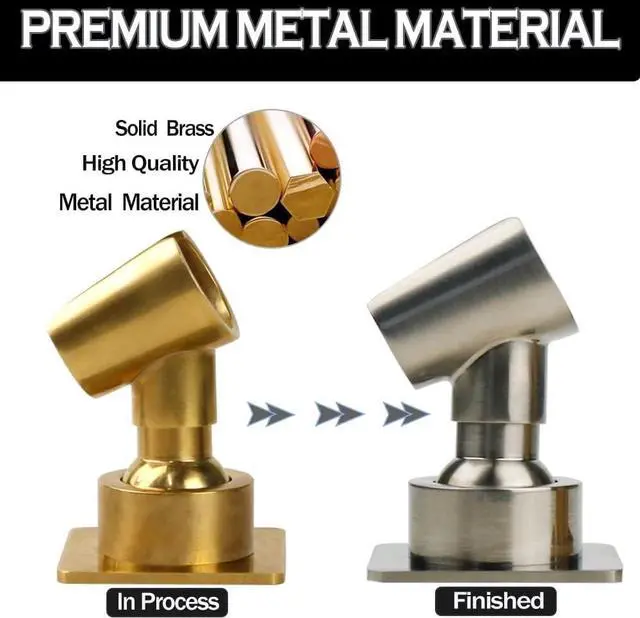 Alt view image 2 of 6 - Shower Head Holder All Metal Handheld Shower Wand Bracket Adhesive Shower Wall Mount Holder Brass Shower Spray Holder Brushed Nickel, Drill Free Glue Installation
