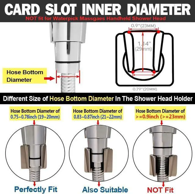 Alt view image 3 of 6 - Shower Head Holder All Metal Handheld Shower Wand Bracket Adhesive Shower Wall Mount Holder Brass Shower Spray Holder Brushed Nickel, Drill Free Glue Installation