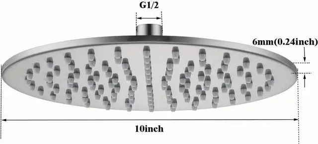 Alt view image 3 of 7 - RANDOM Rain Shower Head Brushed Nickel Rainfall Shower Head High Pressure Shower Head Rainfall Stainless Steel Shower Head 10 Inch Round Waterfall Showerhead,Full Body Coverage.72088BN-10