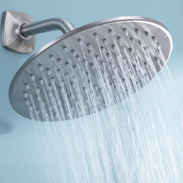 Alt view image 7 of 7 - RANDOM Rain Shower Head Brushed Nickel Rainfall Shower Head High Pressure Shower Head Rainfall Stainless Steel Shower Head 10 Inch Round Waterfall Showerhead,Full Body Coverage.72088BN-10