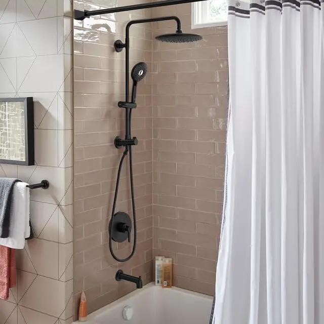 Alt view image 6 of 7 - American Standard 1029072430 Spectra Versa 24-Inch 4-Function Retrofit Shower System with Rain Showerhead, 1.8 GPM, Matte Black