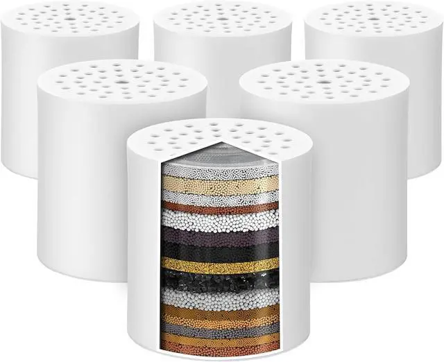 Main image of 6 Pack 20 Stage Shower Filter Replacement by Cenipar Shower Cartridge Filter, Shower Head Filter Refill with Vitamin C Shower Head Replacement Filter for Hard Water