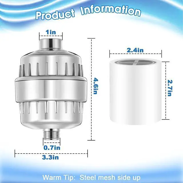 Alt view image 5 of 7 - 6 Pack 20 Stage Shower Filter Replacement Cartridge, Shower Head Filter Refill for Hard Water to Remove Chlorine Fluoride Heavy Metal, High Output Bath Cartridges for Skin Hair Healthy