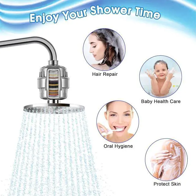 Alt view image 4 of 7 - 6 Pack 20 Stage Shower Filter Replacement Cartridge, Shower Head Filter Refill for Hard Water to Remove Chlorine Fluoride Heavy Metal, High Output Bath Cartridges for Skin Hair Healthy