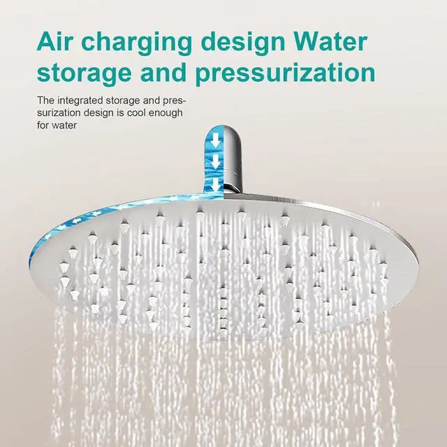 Alt view image 4 of 6 - All Metal Rain Shower Head - Heavy Duty Stainless Steel, Easy Install, High Water Flow, Ultra-Thin Modern Design for Bathroom (Brushed Nickel, 8)