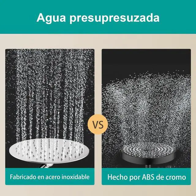 Alt view image 5 of 6 - All Metal Rain Shower Head - Heavy Duty Stainless Steel, Easy Install, High Water Flow, Ultra-Thin Modern Design for Bathroom (Brushed Nickel, 8)