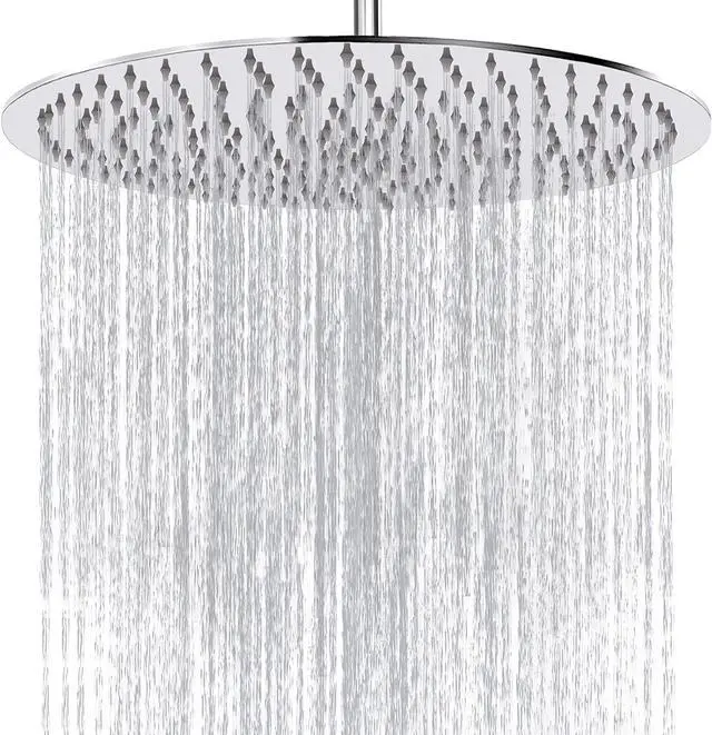 Main image of Rain Shower Head, Katezon High Flow Rainfall Showerhead Stainless Steel, Bathroom Waterfall Shower Universal Wall Ceiling Mount (16'', Chrome)
