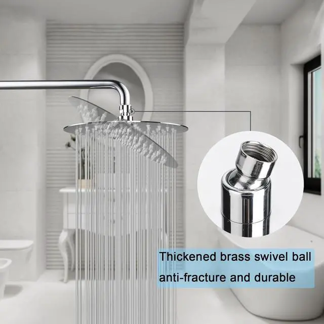 Alt view image 4 of 7 - Rain Shower Head, Katezon High Flow Rainfall Showerhead Stainless Steel, Bathroom Waterfall Shower Universal Wall Ceiling Mount (16'', Chrome)