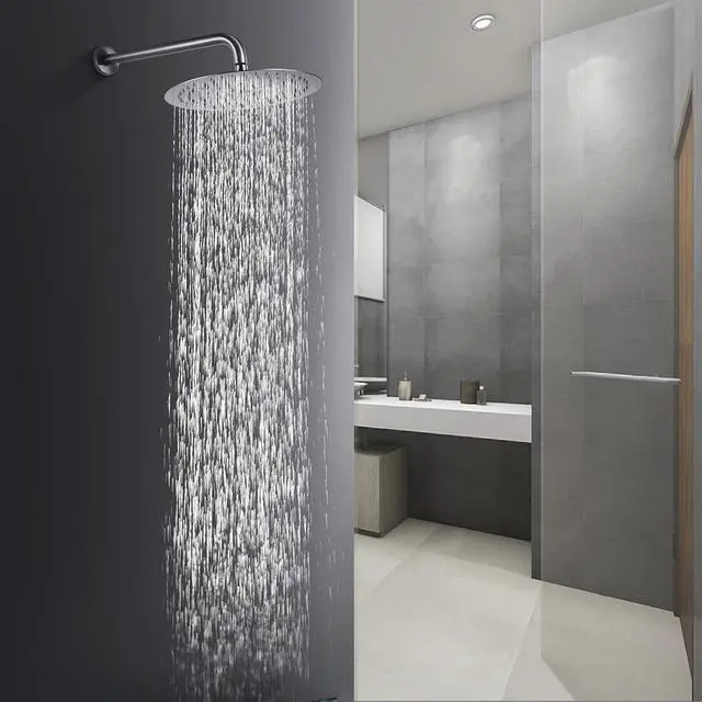 Alt view image 7 of 7 - Rain Shower Head, Katezon High Flow Rainfall Showerhead Stainless Steel, Bathroom Waterfall Shower Universal Wall Ceiling Mount (16'', Chrome)