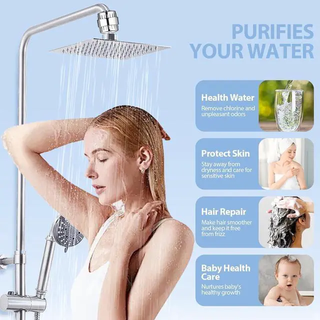 Alt view image 4 of 7 - 3 Pack Shower Filter Replacement Cartridge, 20 Stage Shower Filter for Hard Water, Compatible with Any Similar Design, Reduces Chemicals & Chlorine, High Output