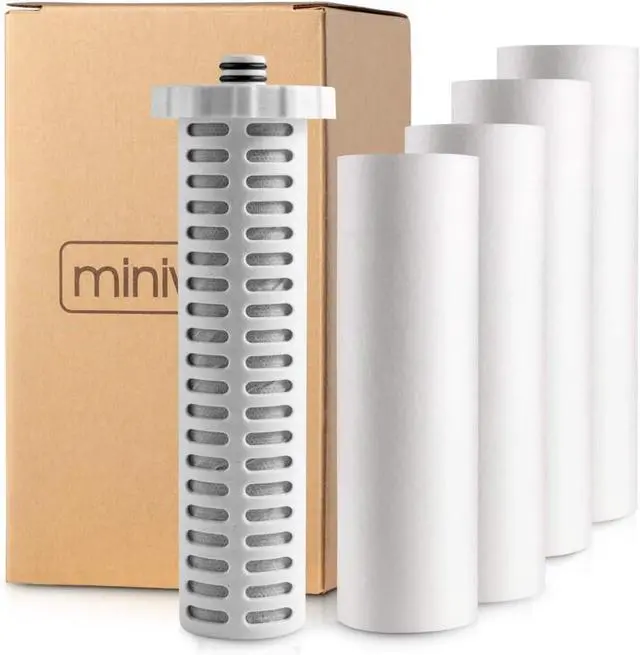 Main image of Miniwell Shower Filter 720-Plus with replaceable cartridges, shower head filter with Double Filters, remove 99% chlorine (z-Replacement-4+1 Filters)