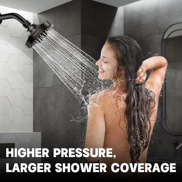 Alt view image 5 of 7 - HOPOPRO 5-Mode High Pressure Shower Head - The Washington Post, NBC News, Today TV Show Recommended - High Flow Fixed Showerheads (4 Inch Oil Rubbed Bronze)