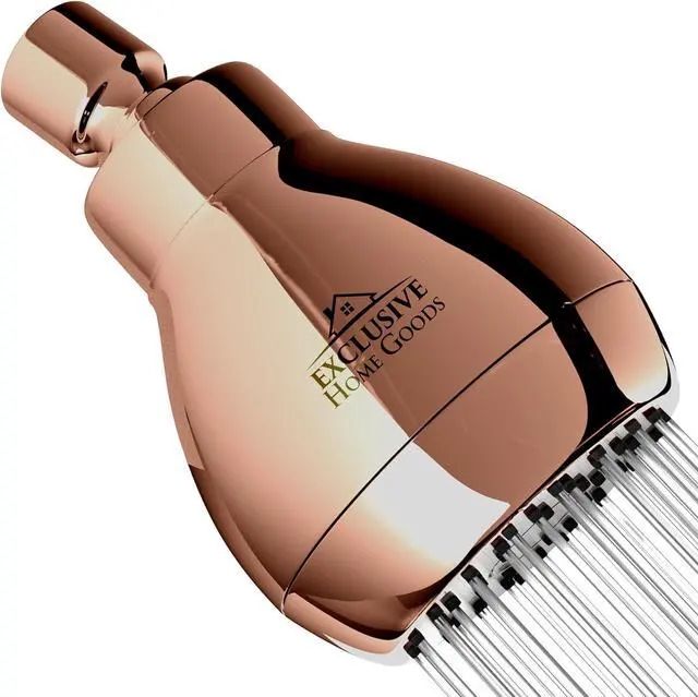 Main image of High Pressure Shower Head - Powerful Deluxe Bathroom Showerhead with Strong Spray Stream and Small Silicone Nozzles - Universal Fit Works with High and Low Water Flow Showers 2.5 GPM - Rose Gold