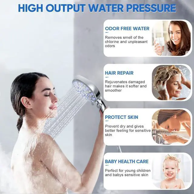 Alt view image 5 of 7 - Replacement Shower Filter for Handheld Shower Head, 3 Pack 15 Stage Filter for Hard Water Remove Chlorine and Harmful Substances, Only Fit for Rexsoul Filtered Shower Head