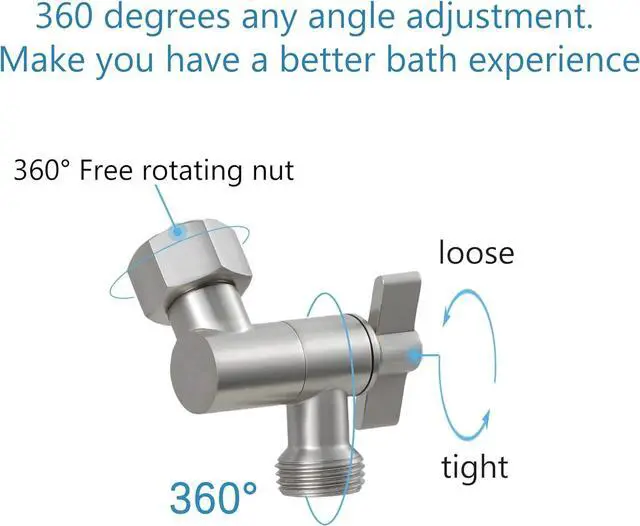 Alt view image 6 of 6 - All Metal Shower Angle Adapter, Adjustable Shower Head Extension Adapter, Solid Brass Shower Head Elbow,Adjust Angle to Upgrade Shower Experience,Universal Connection (Brushed nickel)