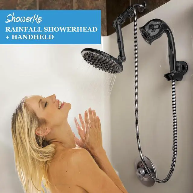 Alt view image 2 of 6 - Rainfall Shower Head  Energy Efficient High Pressure Water Flow  Easy Installation Adjustable Luxurious Shower Head  9 Diameter, Black Matte