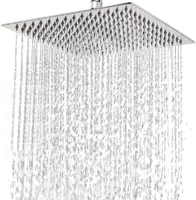 Main image of High Pressure Rain Shower Head, 304 Stainless Steel Large Rainfall Showerhead for Bathroom, Easy to Install, Awesome Shower Experience (Square, 12 inch)