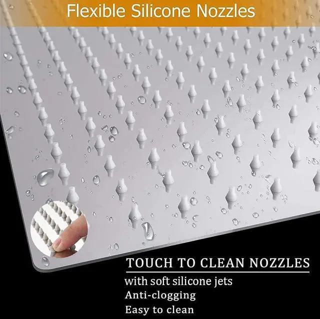 Alt view image 5 of 7 - High Pressure Rain Shower Head, 304 Stainless Steel Large Rainfall Showerhead for Bathroom, Easy to Install, Awesome Shower Experience (Square, 12 inch)