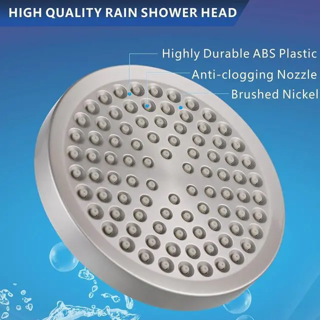 Alt view image 7 of 7 - High Pressure Filtered Shower Head Set, 6 Rain Shower Filter for Hard Water, Universal Round Showerhead 20 Stage Filtration Removes Impurities for Rejuvenated Skin by Eolax, Brushed Nickel