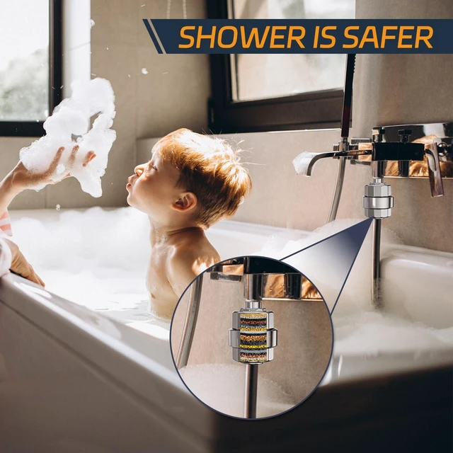 Alt view image 7 of 7 - Shower Filter, EMBATHER 20 Stage Shower Head Filter for Hard Water Remove Chlorine/Fluoride/Heavy Metals,High Output Shower Softener Filter for Hair, 4 Cartridge Polished Chrome