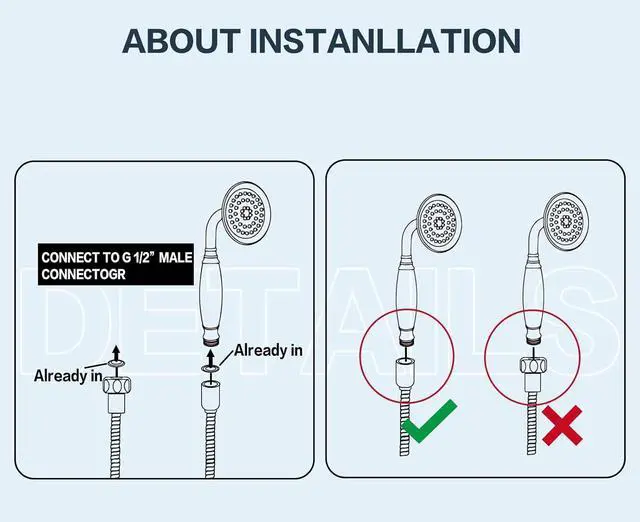 Alt view image 6 of 7 - ENGA Vintage Hand-held Shower Rain Sprayer Telephone Shaped Brass Ceramic Shower Head with 59 Inch Hose for Bathroom (Chrome Finish)