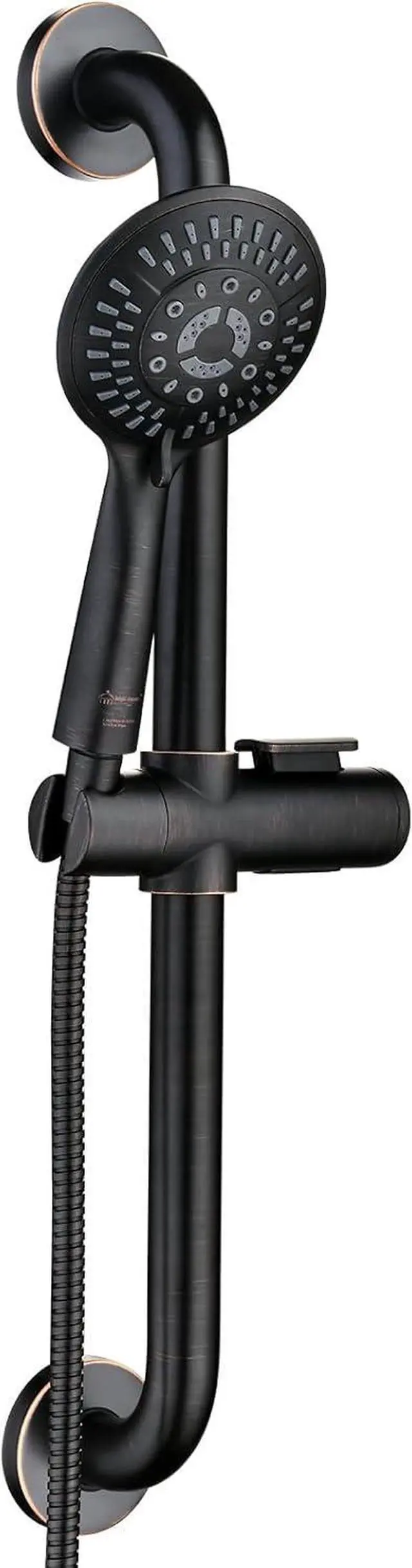 Main image of BRIGHT SHOWERS Slide Bar Shower Set with Handheld Shower Head, ADA-Compliant Stainless Steel Grab Bar, Adjustable Height and 69-Inch Hose  Oil Rubbed Bronze