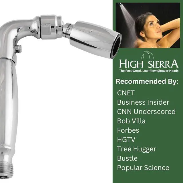 Alt view image 6 of 6 - High Sierra® Solid Metal Handheld Shower Head, Lead-Free, with Built-In Trickle Valve. Shower Hose and Holder Not Included. Low Flow 1.25 GPM. Brushed Nickel