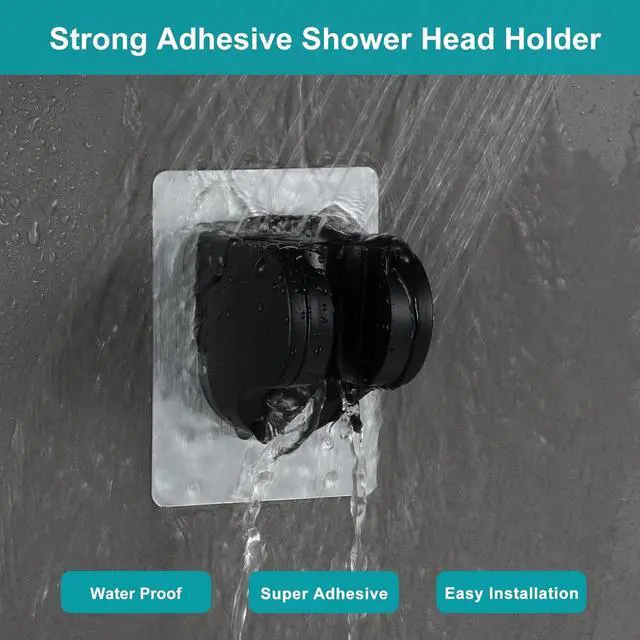 Alt view image 5 of 7 - RV Shower Head with Hose,5-mode High Pressure Shower Head with On Off Switch Water Saving for Camper, No Drilling Wall Mount Handheld Shower Holder and Adhesive Hose Guide Ring (Black)