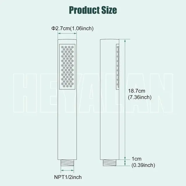 Alt view image 2 of 7 - Handheld Shower Handheld Shower Spray Bathroom Shower Wand High Pressure Luxury Hand Shower High Flow Hand Shower Head,Single Function Style,Brushed Nickel